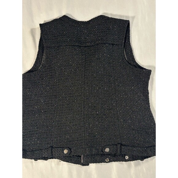 Vintage Randolph Duke Black Tweed Sparkle Zip Up Vest - Picture 3 of 4
